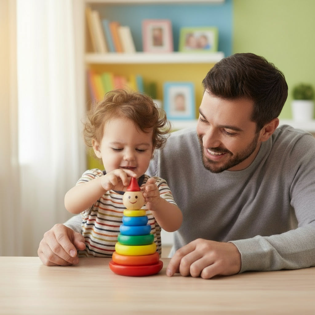 Klassisk stapelleksak i trä