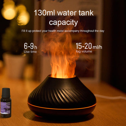 Aromaterapidiffusor med 3D-flameffekt – RGB LED 130ml