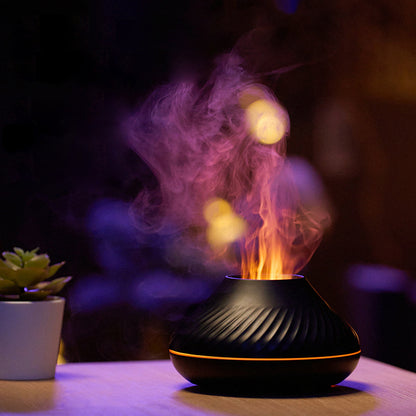 Aromaterapidiffusor med 3D-flameffekt – RGB LED 130ml
