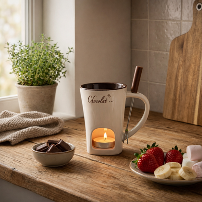 Keramisk mini-hotpot för choklad & dessert