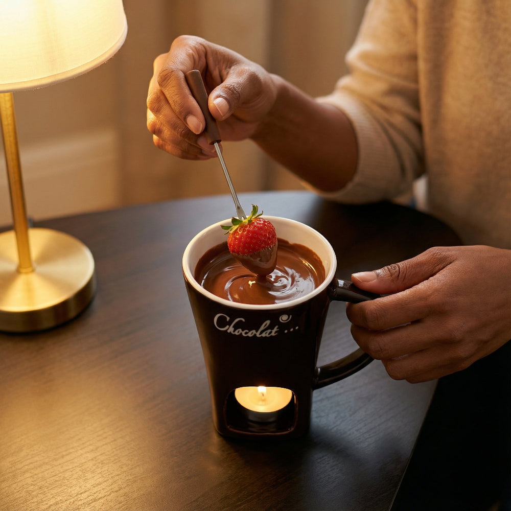 Keramisk mini-hotpot för choklad & dessert