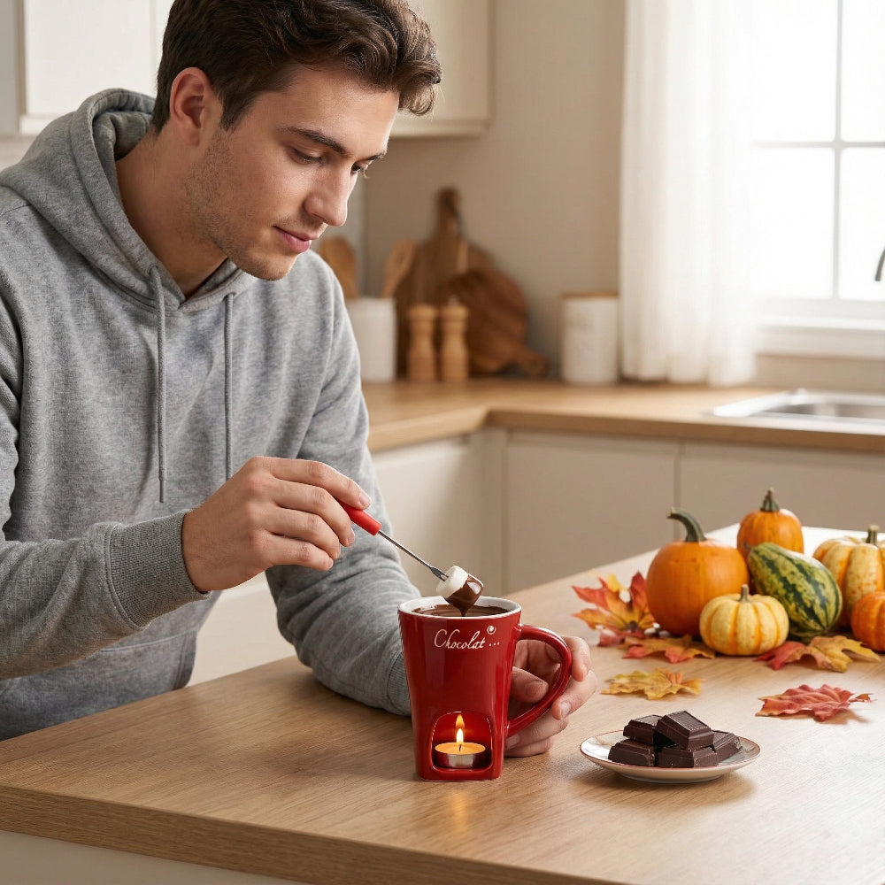 Keramisk mini-hotpot för choklad & dessert